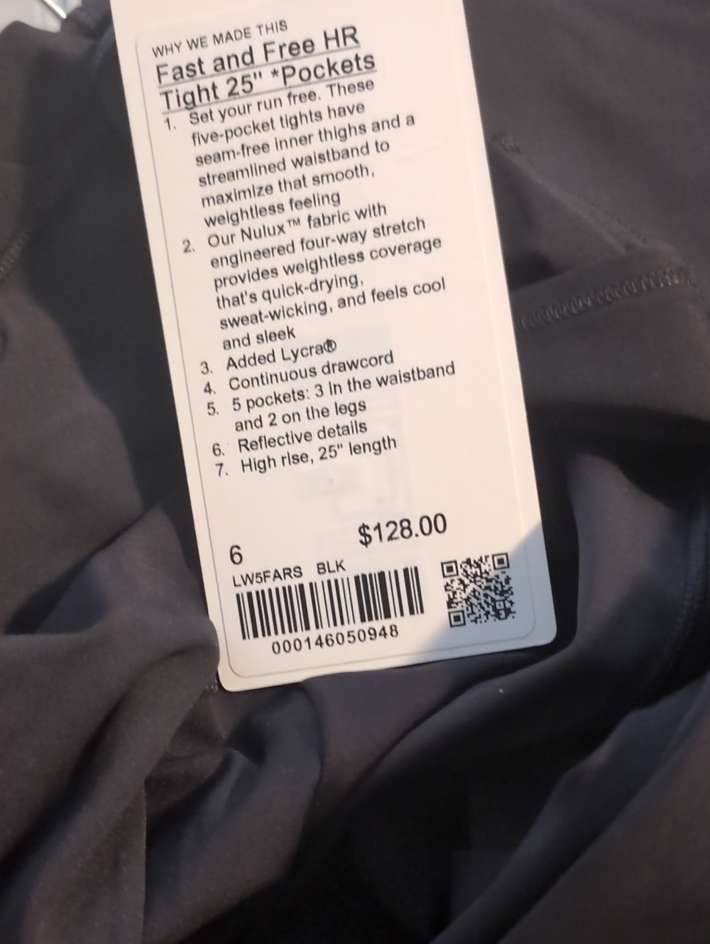 lululemon athletica Fast and Free 6-Pocket High-Rise Tight 25"- 6